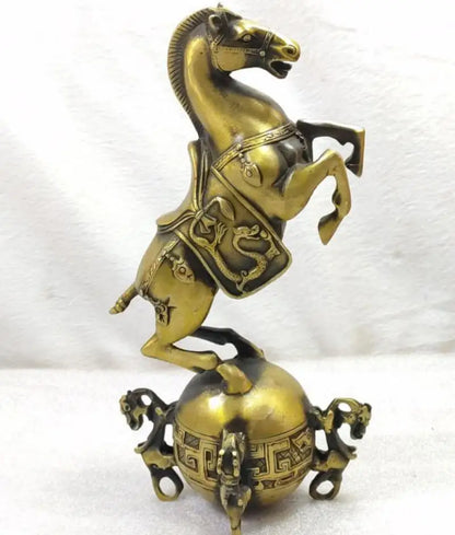 China brass horse Treads qiankun crafts statue