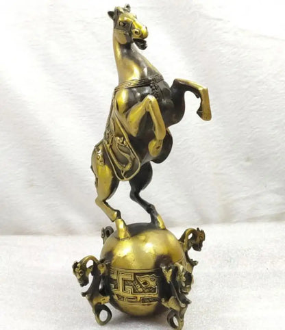 China brass horse Treads qiankun crafts statue