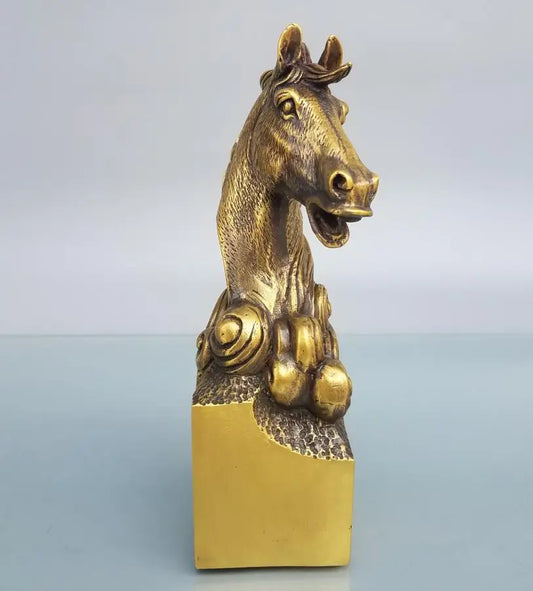 China brass horse head seal crafts statue