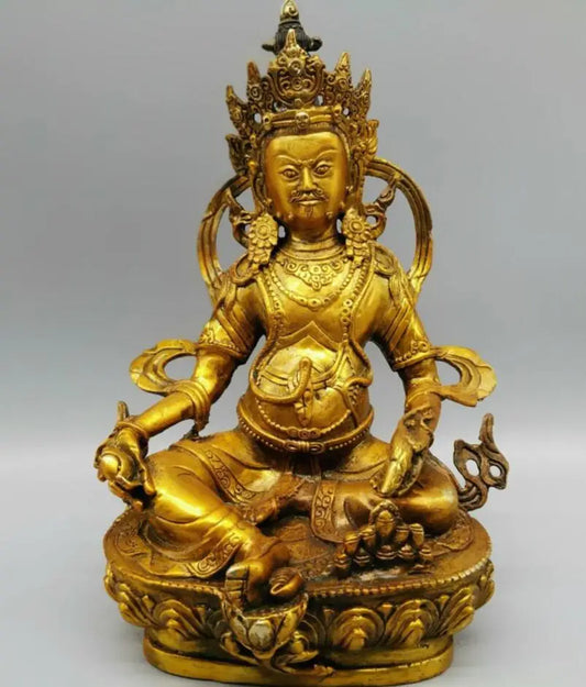 China brass huang god of wealth Buddha crafts statue