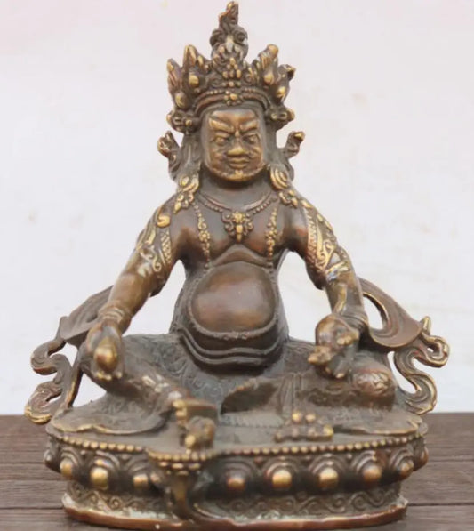 China brass huang god of wealth Buddha crafts statue