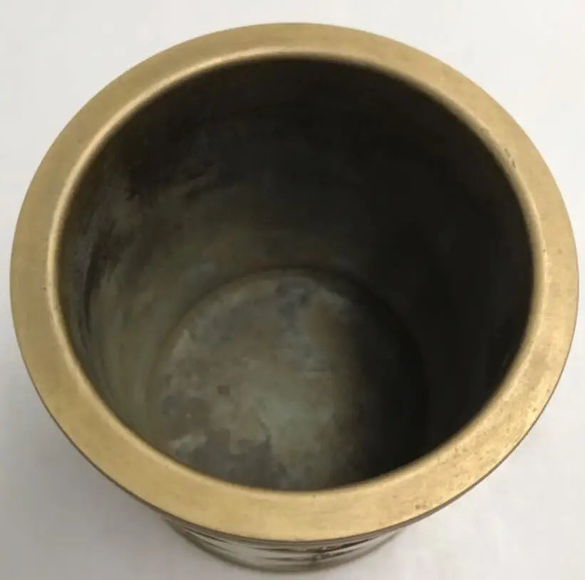 China brass hundred blessing pen cylinder crafts statue