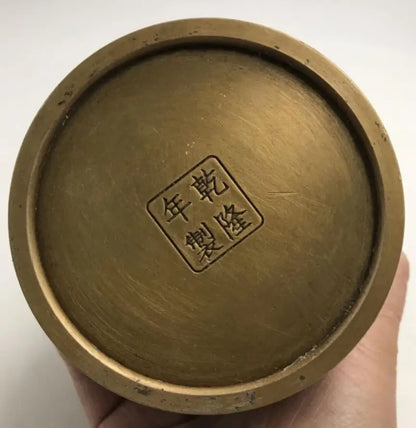 China brass hundred blessing pen cylinder crafts statue