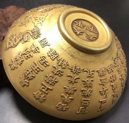 China brass hundred home surname bowl crafts statue