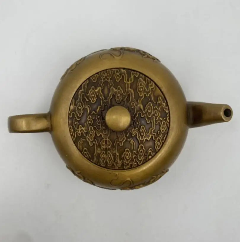 China brass kirin teapot small crafts statue