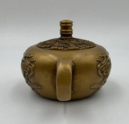 China brass kirin teapot small crafts statue