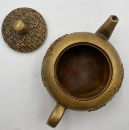 China brass kirin teapot small crafts statue