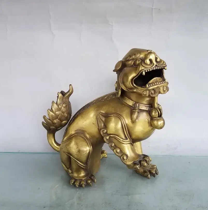 China brass lion Incense burner crafts statue