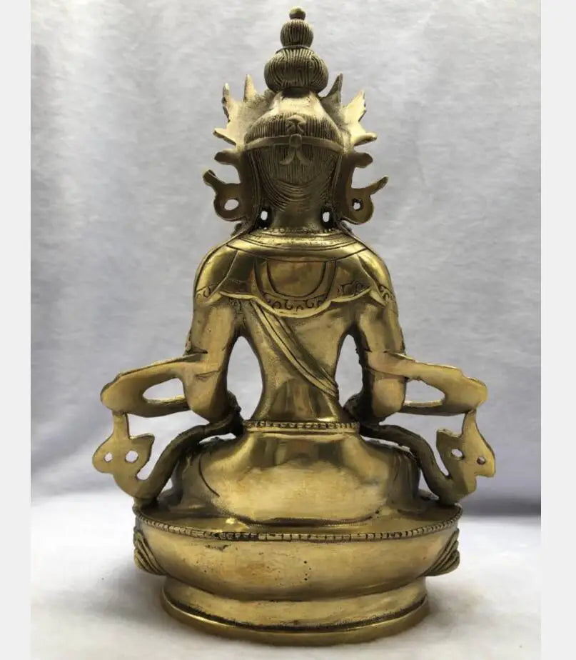 China brass longevity Buddha crafts statue
