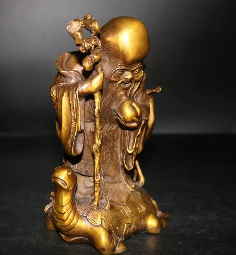 China brass longevity Buddha crafts statue