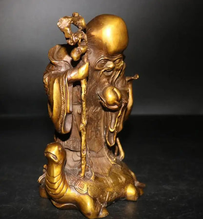 China brass longevity Buddha crafts statue