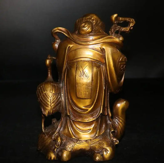 China brass longevity Buddha crafts statue
