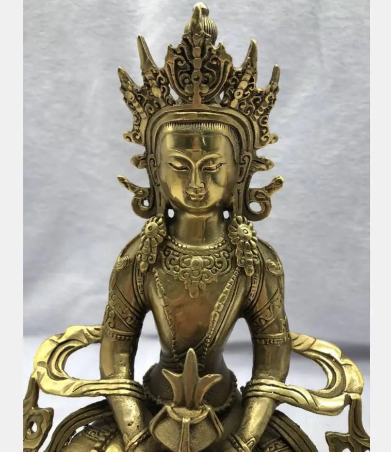 China brass longevity Buddha crafts statue