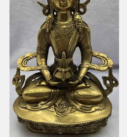 China brass longevity Buddha crafts statue
