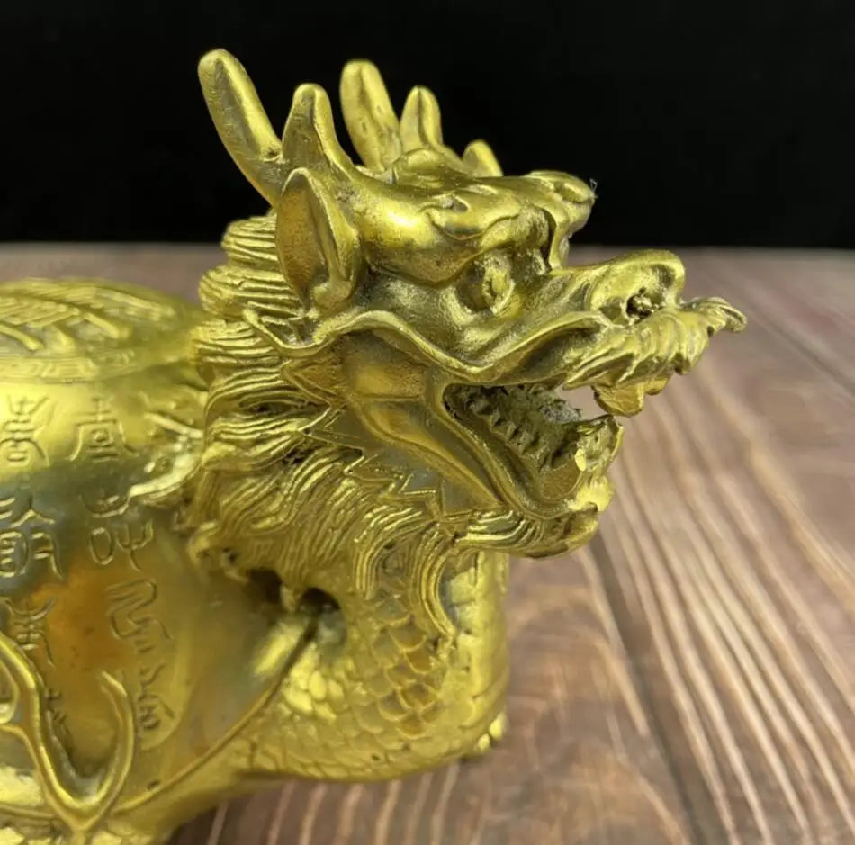 China brass longevity dragon turtle crafts statue
