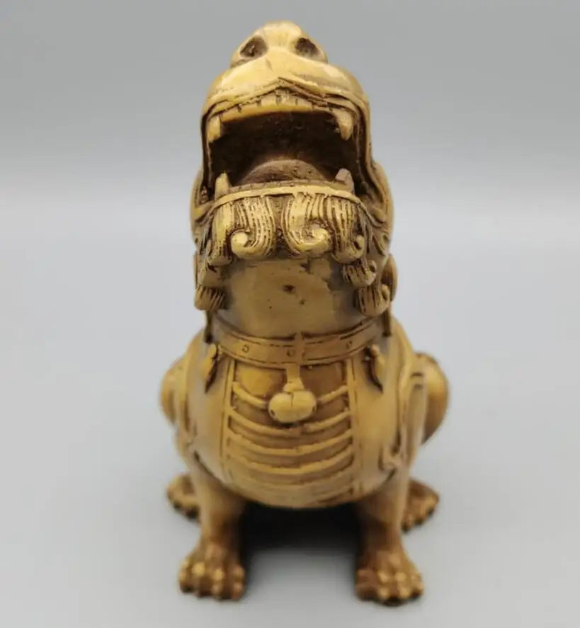 China brass look up Kirin auspicious crafts statue