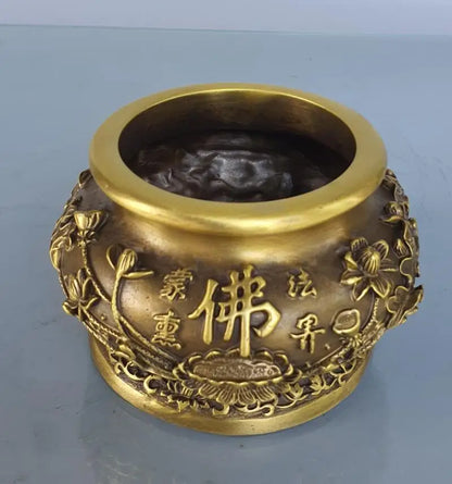 China brass lotus Buddha Incense burner crafts statue