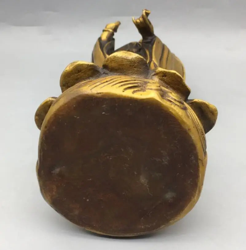 China brass lotus Goddess of mercy Buddha crafts statue
