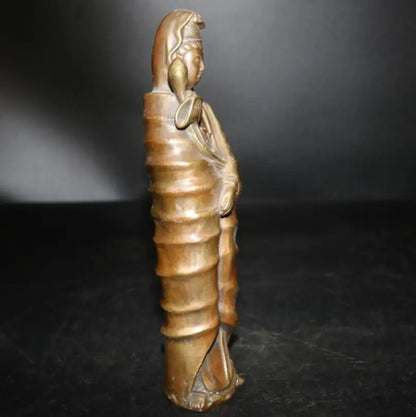 China brass lotus Goddess of mercy Buddha crafts statue
