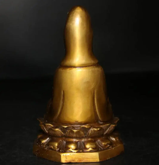 China brass lotus Goddess of mercy bodhisattva Buddha crafts statue