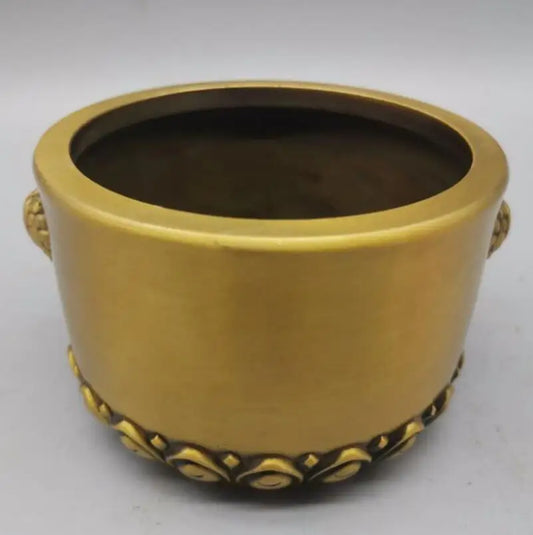 China brass lotus Incense burner crafts statue