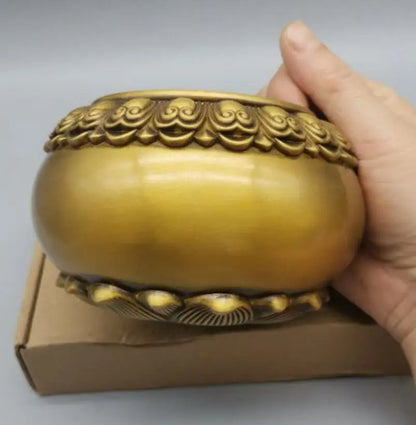 China brass lotus Jar shape incense burner crafts statue