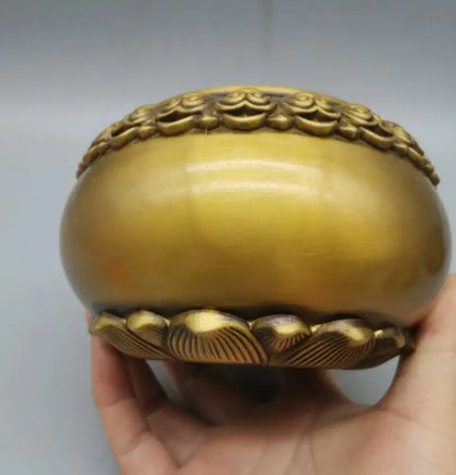 China brass lotus Jar shape incense burner crafts statue