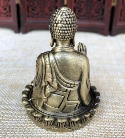 China brass lotus Tathagata Buddha small crafts statue