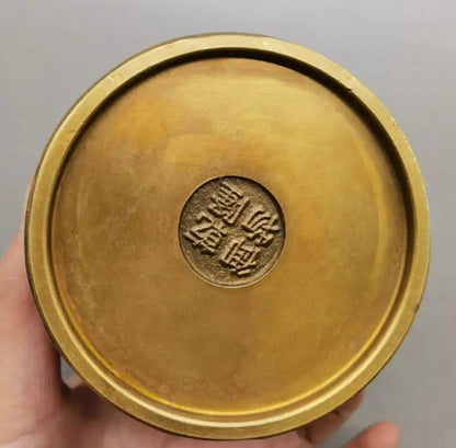China brass lotus fish pen cylinder crafts statue