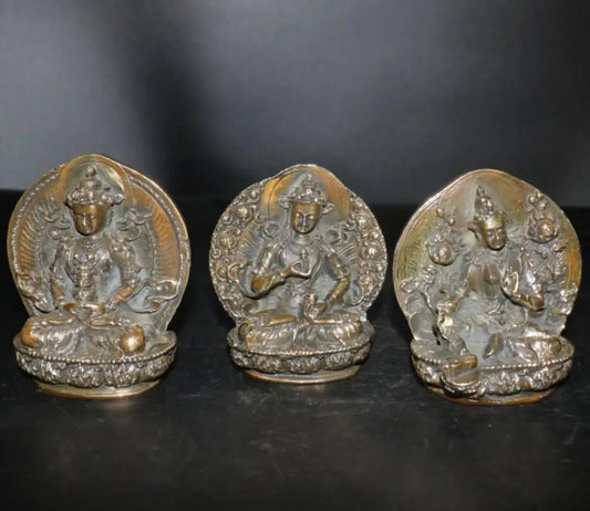 China brass lotus sit Buddha crafts statue