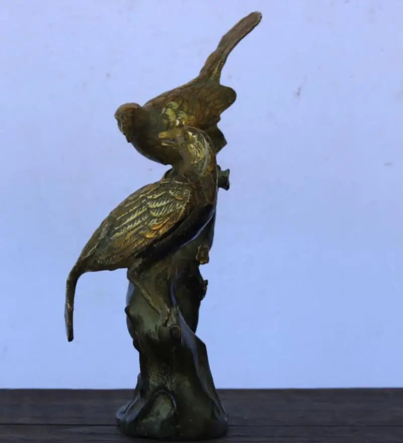 China brass magpies Double happiness rimmon crafts statue