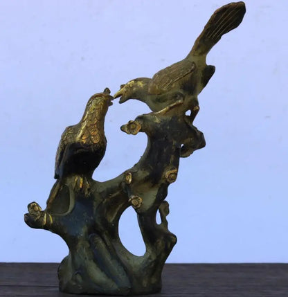 China brass magpies Double happiness rimmon crafts statue