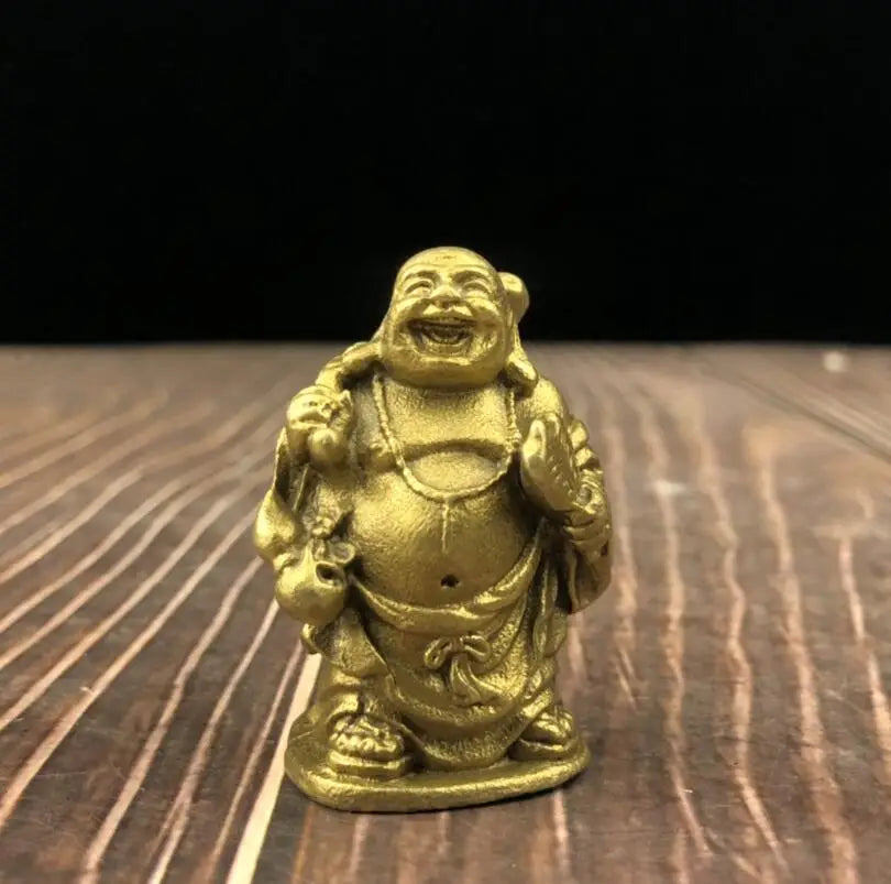 China brass maitreya Buddha small crafts statue A set