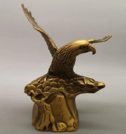China brass male eagle show wing crafts statue