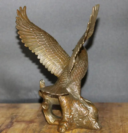 China brass male eagle show wing crafts statue