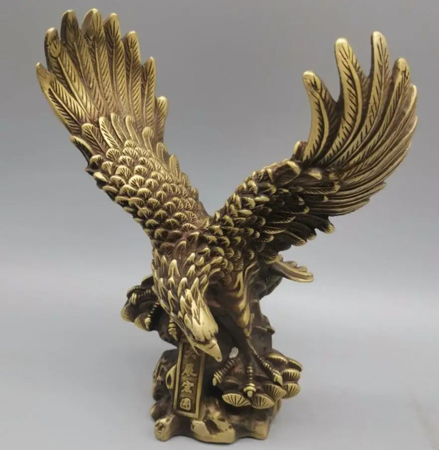 China brass male eagle show wings crafts statue