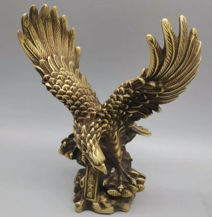 China brass male eagle show wings crafts statue