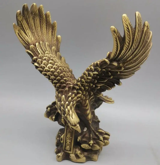 China brass male eagle show wings crafts statue