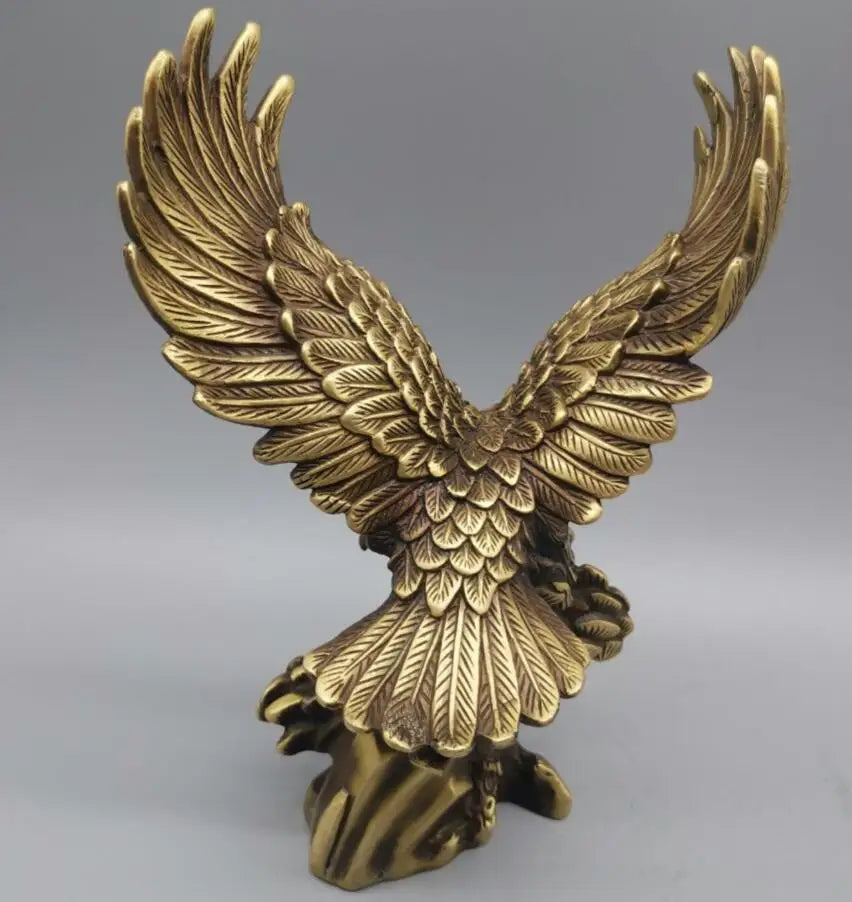 China brass male eagle show wings crafts statue