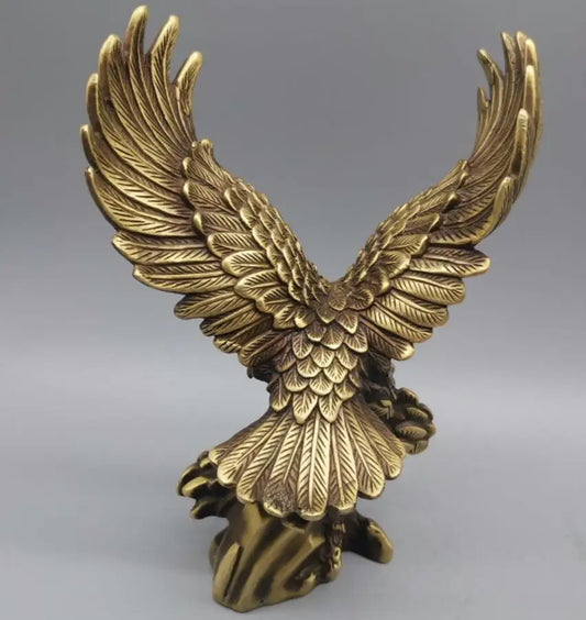 China brass male eagle show wings crafts statue