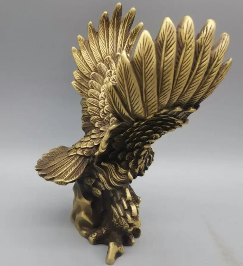 China brass male eagle show wings crafts statue