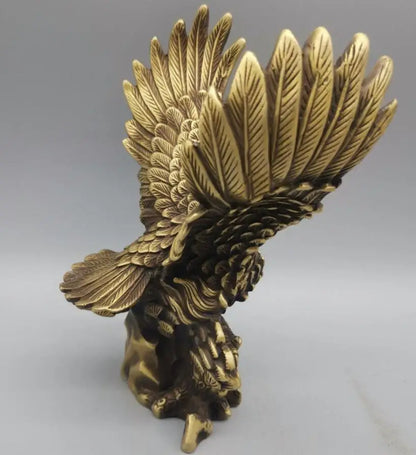 China brass male eagle show wings crafts statue