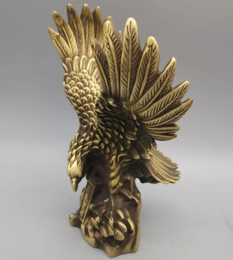 China brass male eagle show wings crafts statue