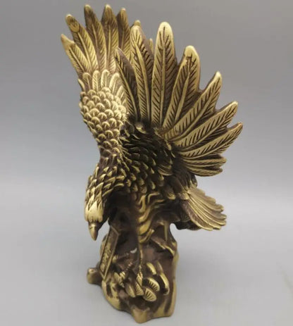 China brass male eagle show wings crafts statue