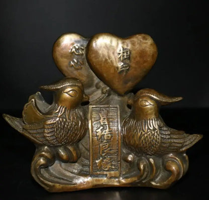 China brass mandarin duck crafts statue