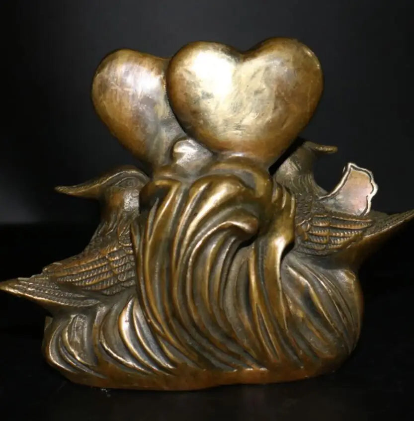 China brass mandarin duck crafts statue