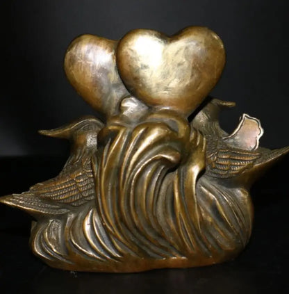 China brass mandarin duck crafts statue