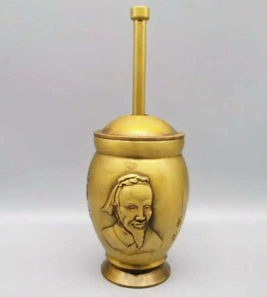 China brass medicine tank crafts statue