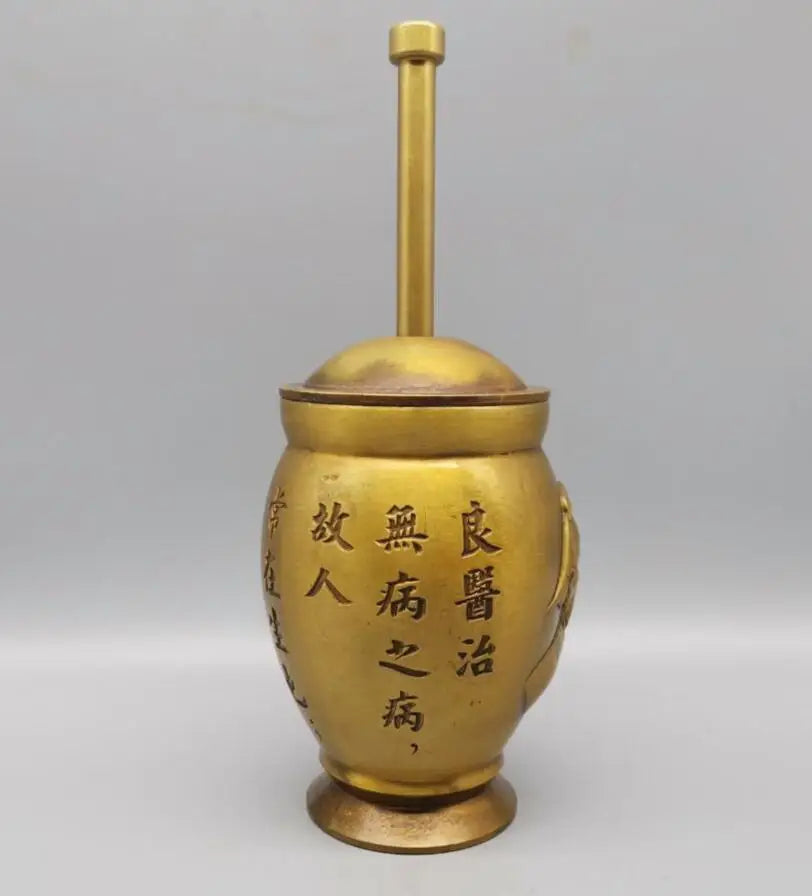 China brass medicine tank crafts statue