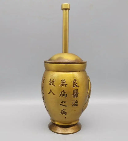 China brass medicine tank crafts statue